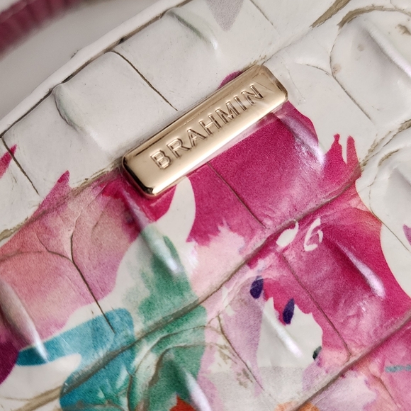 Brahmin Red and Pink Crossbody Bag with Artistic Print - Picture 8 of 9